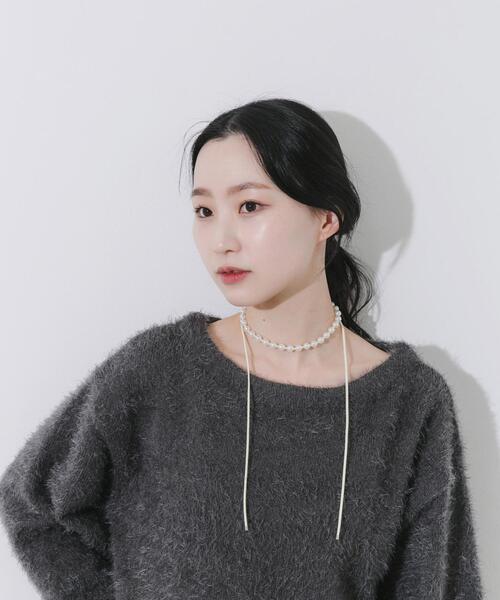 SMELLY(スメリー)の「パールコードチョーカーネックレス(ネックレス・レディース・アイボリー・-)」の5枚目の写真