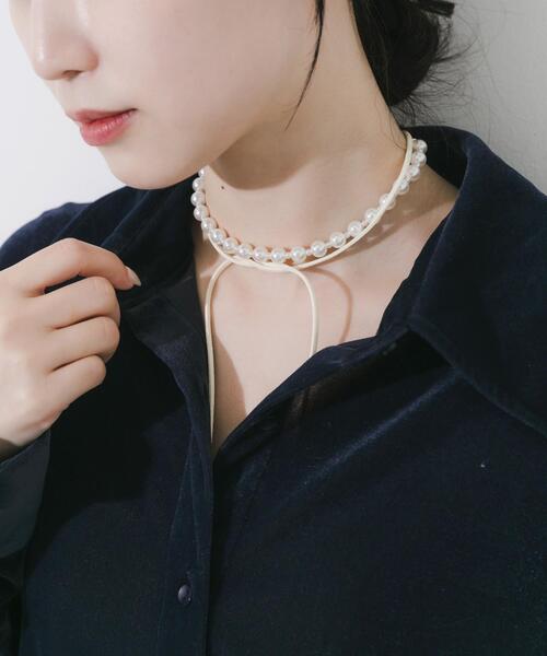 SMELLY(スメリー)の「パールコードチョーカーネックレス(ネックレス・レディース・アイボリー・-)」の7枚目の写真