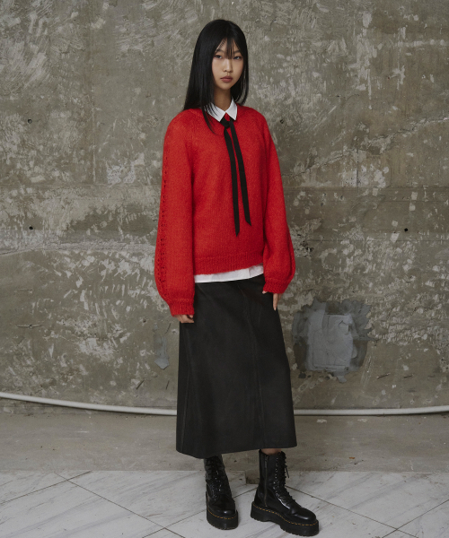 ERER（エルエル）の「Ribbon Detail Shirt White（シャツ/ブラウス・レディース・ホワイト・1/2）」の6枚目の写真