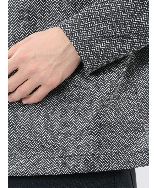 m.f.editorial(エムエフエディトリアル)の「【裏起毛】m.f.エディトリアルメンズ ヘリンボン 浅Vネック長袖Tシャツ(Tシャツ/カットソー・メンズ・グレー系その他2/ネイビー・MEDIUM/X-LARGE/LARGE)」の9枚目の写真