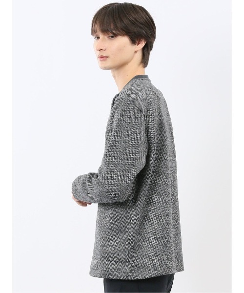 m.f.editorial(エムエフエディトリアル)の「【裏起毛】m.f.エディトリアルメンズ ヘリンボン 浅Vネック長袖Tシャツ(Tシャツ/カットソー・メンズ・グレー系その他2/ネイビー・MEDIUM/X-LARGE/LARGE)」の10枚目の写真