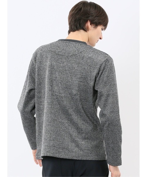 m.f.editorial(エムエフエディトリアル)の「【裏起毛】m.f.エディトリアルメンズ ヘリンボン 浅Vネック長袖Tシャツ(Tシャツ/カットソー・メンズ・グレー系その他2/ネイビー・MEDIUM/X-LARGE/LARGE)」の11枚目の写真