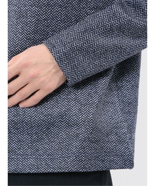 m.f.editorial(エムエフエディトリアル)の「【裏起毛】m.f.エディトリアルメンズ ヘリンボン 浅Vネック長袖Tシャツ(Tシャツ/カットソー・メンズ・グレー系その他2/ネイビー・MEDIUM/X-LARGE/LARGE)」の19枚目の写真
