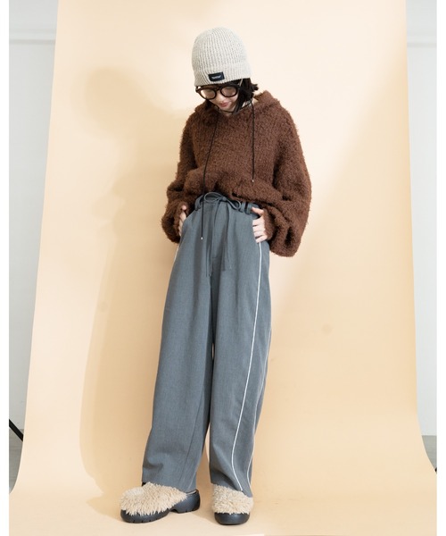 MIDVEIN（ミッドヴェイン）の「Poodle Hoody（ニット/セーター・レディース・ブラック/ピンク/ブラウン・FREE）」の9枚目の写真