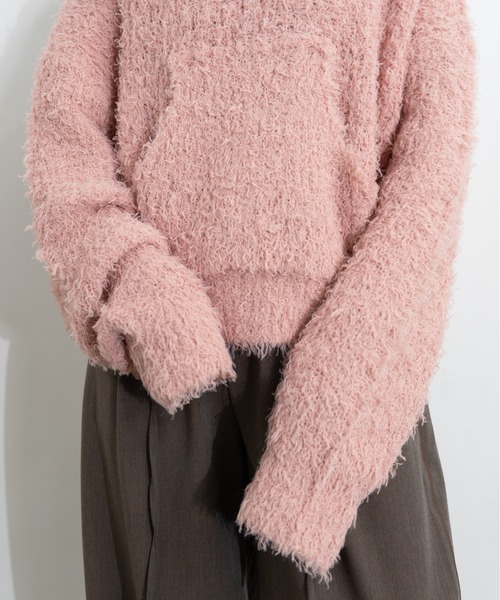 MIDVEIN（ミッドヴェイン）の「Poodle Hoody（ニット/セーター・レディース・ブラック/ピンク/ブラウン・FREE）」の5枚目の写真