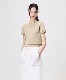 Pigment Stitch Detail T-Shirt, Khaki