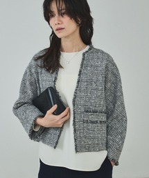 qualite | ラメツイードジャケット/オケージョン/セレモニー/フォーマル/オフィスカジュアル/カセット服(テーラードジャケット)