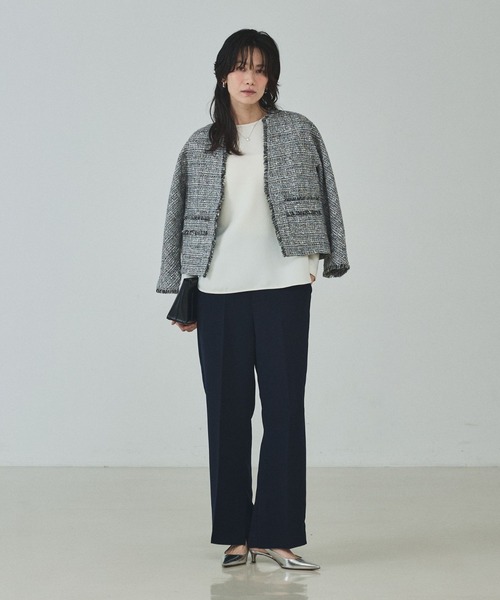 qualite（カリテ）の「ラメツイードジャケット/オケージョン/セレモニー/フォーマル/オフィスカジュアル/カセット服（テーラードジャケット・レディース・ブラック・フリー）」の7枚目の写真