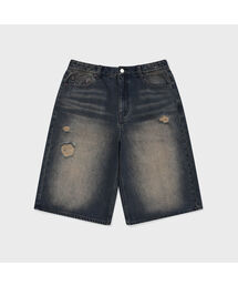 PHYSICAL DEPARTMENT（フィジカル デパートメント）の「ダメージバミューダデニムショーツ_ダークブルー（デニムパンツ）」