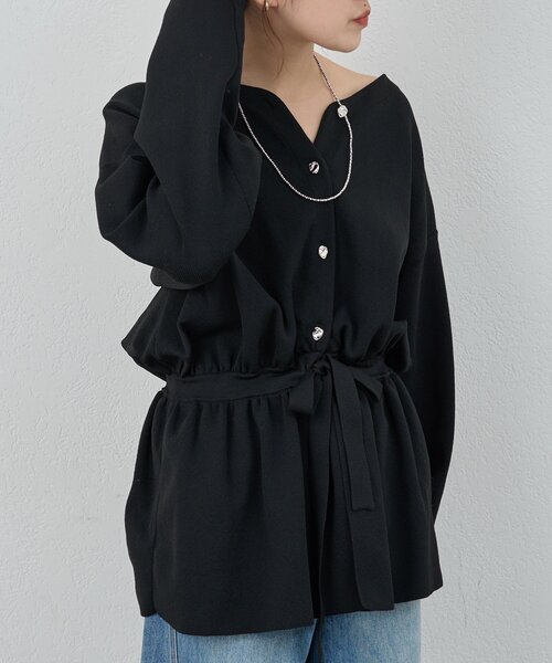 SHENERY(シーナリー)の「3WAYペプラムカーディガン(カーディガン/ボレロ・レディース・ブラック/オフホワイト/イエロー・FREE)」の19枚目の写真