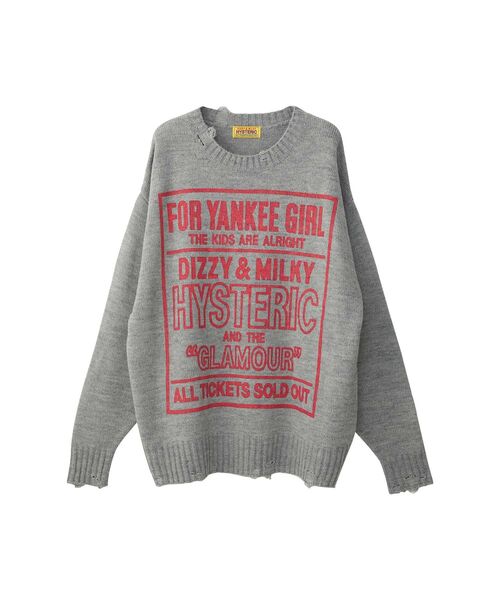 HYSTERIC GLAMOUR ニット クラッシュ かぎ編み 長袖 HYSTERIC GLAMOUR ニット クラッシュ かぎ編み 長袖