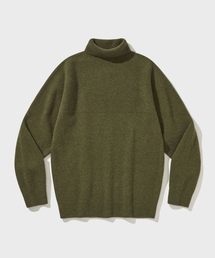 WHOLE GARMENT DOUBLE FACE TURTLENECK [Olive]