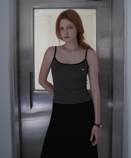 DEHEVE（デヘヴェ）の「Soft Stripe Sleeveless [Black]（Tシャツ/カットソー・レディース・ブラック・FREE）」の3枚目の写真