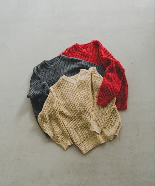 lit(リット)の「Mix Yarn Vneck Knit(ニット/セーター・レディース・レッド/ベージュ系その他/チャコールグレー・FREE)」の2枚目の写真