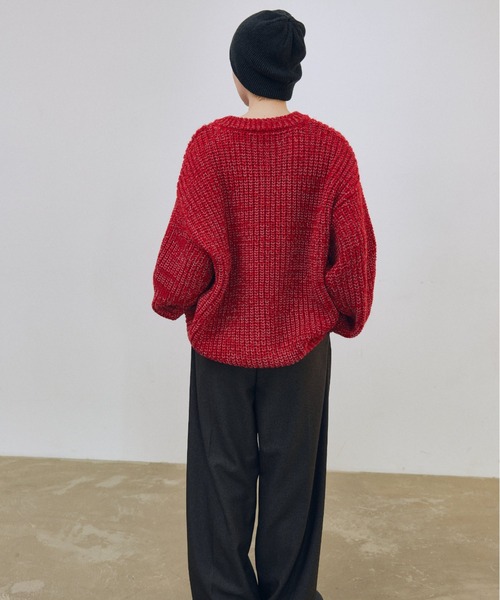 lit(リット)の「Mix Yarn Vneck Knit(ニット/セーター・レディース・レッド/ベージュ系その他/チャコールグレー・FREE)」の19枚目の写真