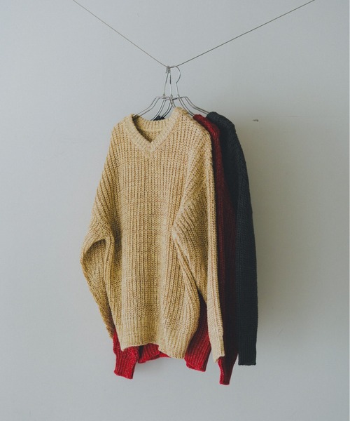 lit(リット)の「Mix Yarn Vneck Knit(ニット/セーター・レディース・レッド/ベージュ系その他/チャコールグレー・FREE)」の21枚目の写真