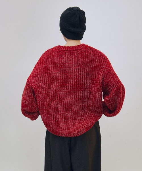 lit(リット)の「Mix Yarn Vneck Knit(ニット/セーター・レディース・レッド/ベージュ系その他/チャコールグレー・FREE)」の16枚目の写真