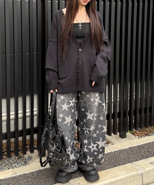 Figments（フィグメンツ）の「ダメージビッグカーディガン（カーディガン/ボレロ・レディース・ブラック・FREE）」の3枚目の写真