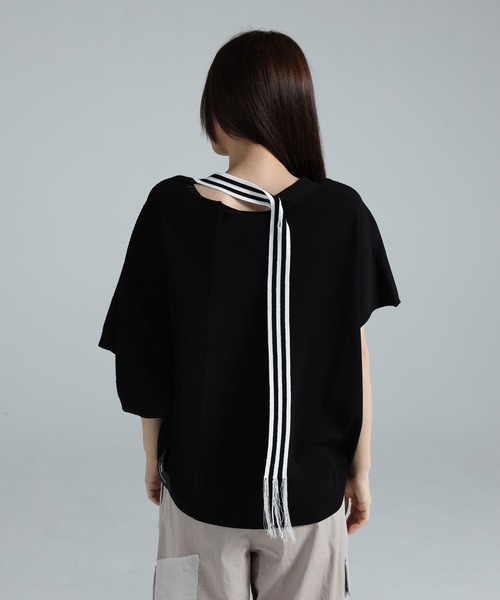 Y-3（ワイスリー）の「Y-3 KNIT TOP（ニット/セーター・レディース・ブラック×ホワイト・X-SMALL/SMALL/XX-SMALL/MEDIUM）」の4枚目の写真