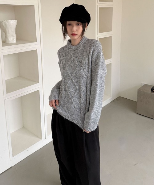 4INT.(フォイント)の「ウールライク ピンタック ワイド スラックス(スラックス・レディース・チャコール/ブラック・S/M/L)」の6枚目の写真