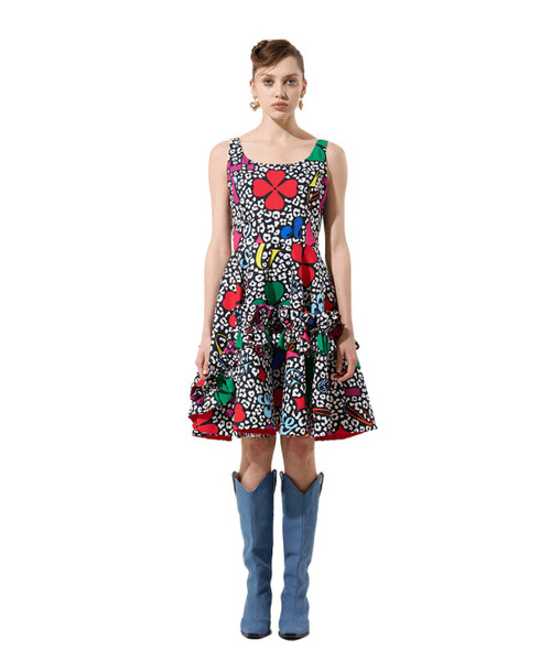 GREEDILOUS(グリディアス)の「Multi Clover Print Ruffle Sleeveless Dress(ワンピース・レディース・その他・SMALL/MEDIUM/LARGE/X-SMALL)」の1枚目の写真