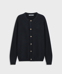 ASHOUR（アッシュアワー）の「Round Neck Button Cardigan Navy（カーディガン/ボレロ）」