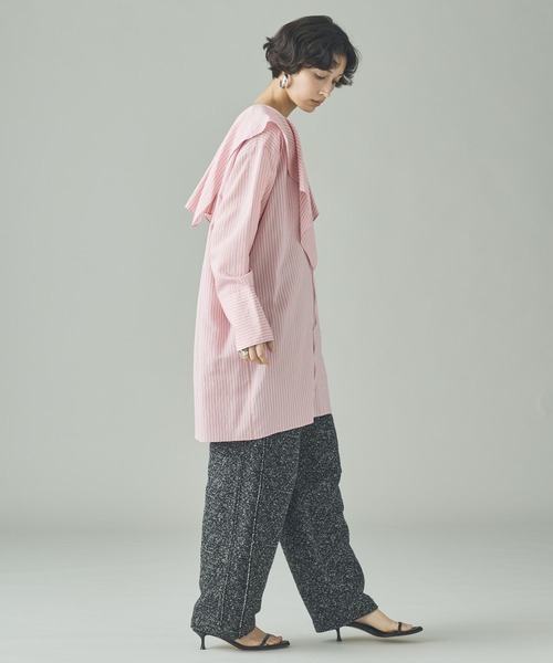 Curensology（カレンソロジー）の「Curensology(カレンソロジー)/＜C.S.G＞ストライプラッフルブラウス（シャツ/ブラウス・レディース・ブルー/ピンク/ライトピンク/サックスブルー・FREE）」の21枚目の写真