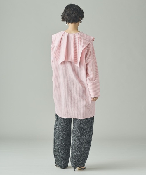 Curensology（カレンソロジー）の「Curensology(カレンソロジー)/＜C.S.G＞ストライプラッフルブラウス（シャツ/ブラウス・レディース・ブルー/ピンク/ライトピンク/サックスブルー・FREE）」の22枚目の写真