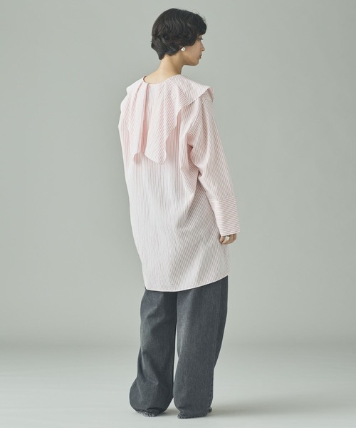 Curensology(カレンソロジー)の「Curensology(カレンソロジー)/<C.S.G>ストライプラッフルブラウス(シャツ/ブラウス・レディース・ブルー/ピンク/ライトピンク/サックスブルー・FREE)」の21枚目の写真