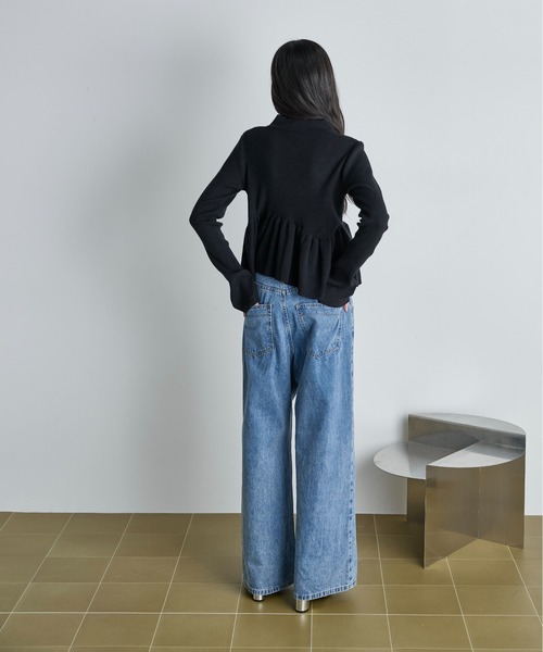 THE YOn（ザヨン）の「ペプラムリブニットポロカーディガン（カーディガン/ボレロ・レディース・グレー/モスグリーン/ブラック/イエロー・FREE）」の16枚目の写真