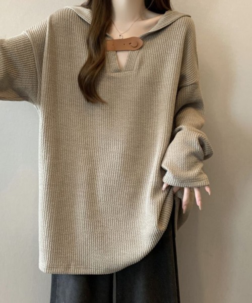 SallyLunn(サリーラン)の「フロントアクセントリブパーカー(パーカー・レディース・グレー/ベージュ・MEDIUM/LARGE)」の11枚目の写真