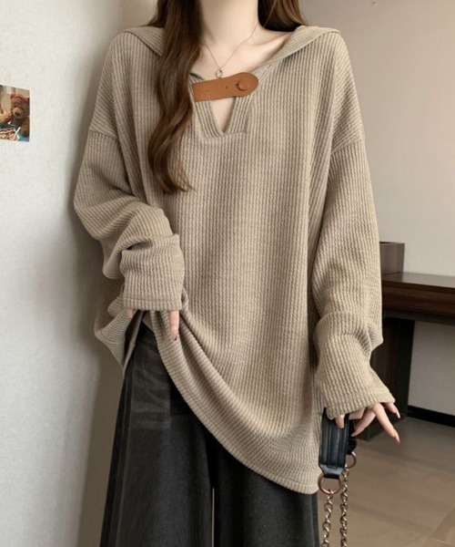 SallyLunn(サリーラン)の「フロントアクセントリブパーカー(パーカー・レディース・グレー/ベージュ・MEDIUM/LARGE)」の13枚目の写真