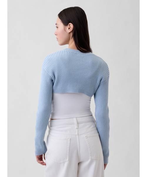 GAP（ギャップ）の「コットン100% リラックスフィット リブ ボレロセーター（ニット/セーター・レディース・オフホワイト/チャコールグレー/ブルー/ピンク・XXS/XL/L/M/S/XS）」の18枚目の写真