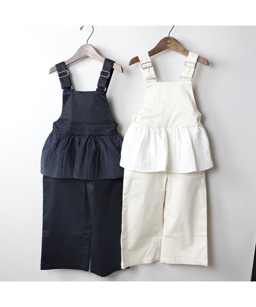 maarook（マルーク）の「カルゼストレッチペプラムサロペットパンツ（サロペット/オーバーオール・キッズ・ホワイト/ブラック・110cm/130cm/120cm）」の14枚目の写真