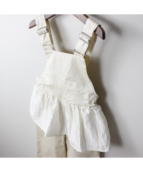 maarook（マルーク）の「カルゼストレッチペプラムサロペットパンツ（サロペット/オーバーオール・キッズ・ホワイト/ブラック・110cm/130cm/120cm）」の21枚目の写真