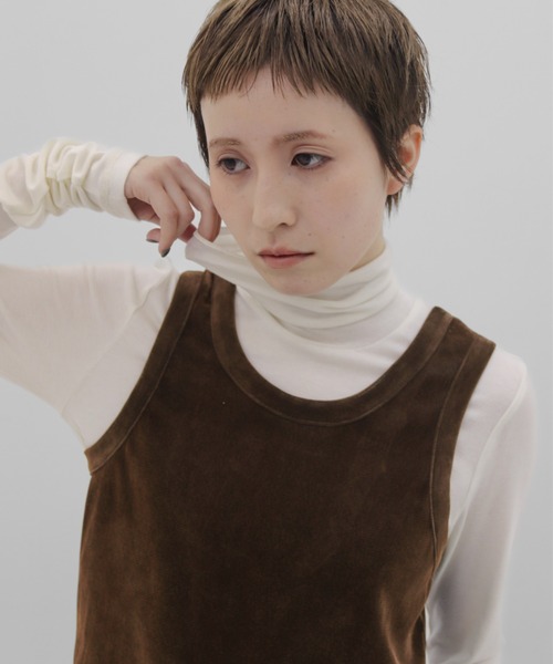 lit(リット)の「High Neck Tops(Tシャツ/カットソー・レディース・ライトカーキ/ブラウン/チャコールグレー/オフホワイト・FREE)」の8枚目の写真