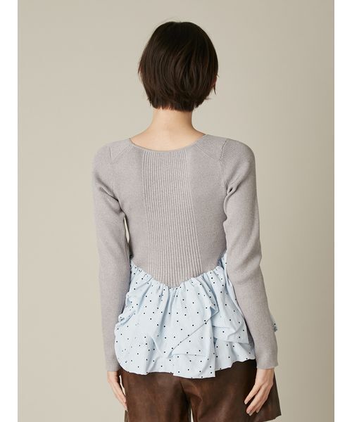 FURFUR(ファーファー)の「バルーンドッキングリブニットプルオーバー(ニット/セーター・レディース・ホワイト/ブラック/グレー・F)」の9枚目の写真