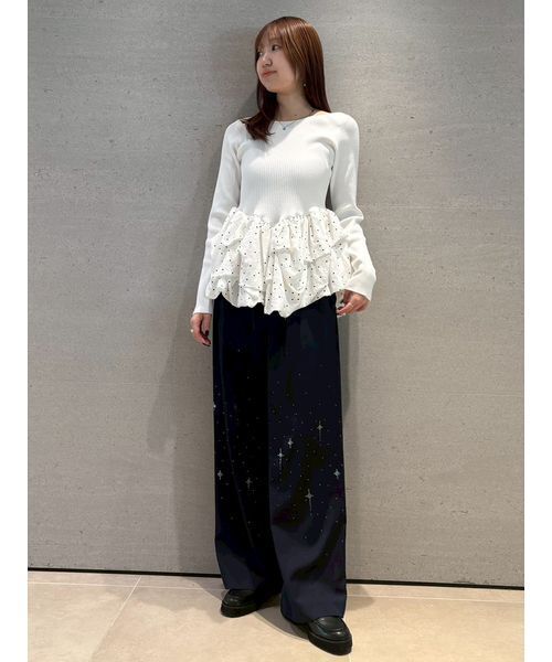 FURFUR(ファーファー)の「バルーンドッキングリブニットプルオーバー(ニット/セーター・レディース・ホワイト/ブラック/グレー・F)」の15枚目の写真