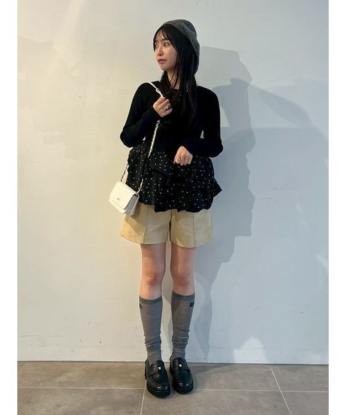 FURFUR(ファーファー)の「バルーンドッキングリブニットプルオーバー(ニット/セーター・レディース・ホワイト/ブラック/グレー・F)」の18枚目の写真