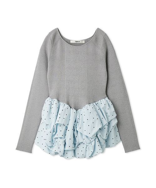 FURFUR(ファーファー)の「バルーンドッキングリブニットプルオーバー(ニット/セーター・レディース・ホワイト/ブラック/グレー・F)」の19枚目の写真