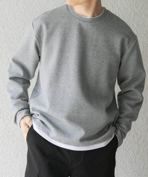 ITEMS URBANRESEARCH(アイテムズ アーバンリサーチ)の「フェイクレイヤードジオメジャカードTOPS(Tシャツ/カットソー・メンズ・グレー/ベージュ/ブラック・MEDIUM/LARGE)」の5枚目の写真