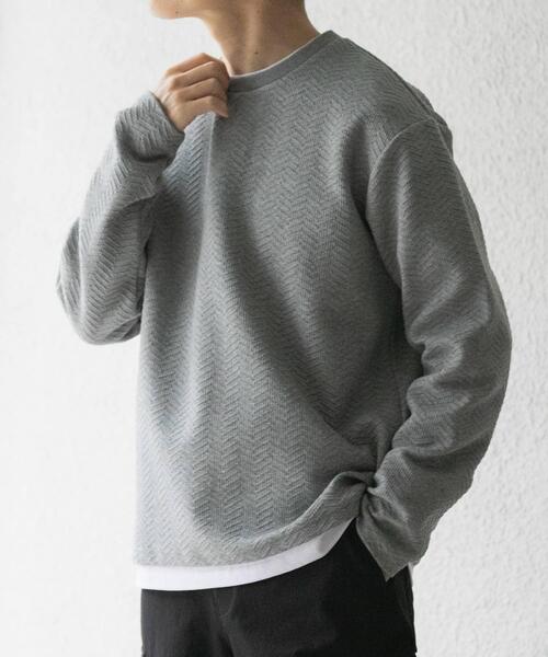 ITEMS URBANRESEARCH(アイテムズ アーバンリサーチ)の「フェイクレイヤードジオメジャカードTOPS(Tシャツ/カットソー・メンズ・グレー/ベージュ/ブラック・MEDIUM/LARGE)」の6枚目の写真