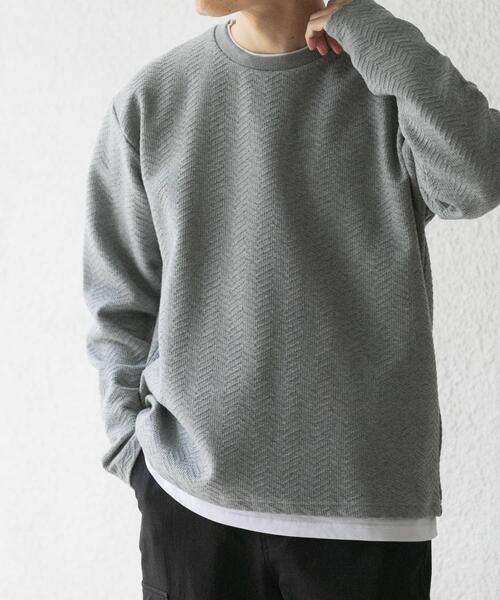 ITEMS URBANRESEARCH(アイテムズ アーバンリサーチ)の「フェイクレイヤードジオメジャカードTOPS(Tシャツ/カットソー・メンズ・グレー/ベージュ/ブラック・MEDIUM/LARGE)」の7枚目の写真