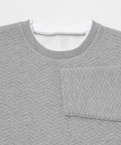 ITEMS URBANRESEARCH(アイテムズ アーバンリサーチ)の「フェイクレイヤードジオメジャカードTOPS(Tシャツ/カットソー・メンズ・グレー/ベージュ/ブラック・MEDIUM/LARGE)」の10枚目の写真