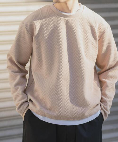 ITEMS URBANRESEARCH(アイテムズ アーバンリサーチ)の「フェイクレイヤードジオメジャカードTOPS(Tシャツ/カットソー・メンズ・グレー/ベージュ/ブラック・MEDIUM/LARGE)」の11枚目の写真