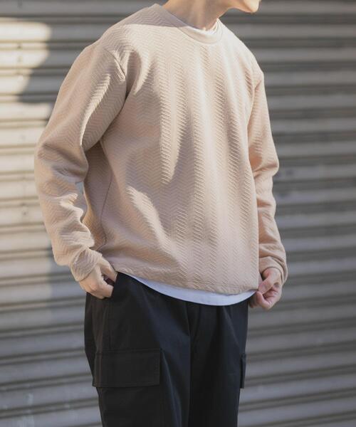 ITEMS URBANRESEARCH(アイテムズ アーバンリサーチ)の「フェイクレイヤードジオメジャカードTOPS(Tシャツ/カットソー・メンズ・グレー/ベージュ/ブラック・MEDIUM/LARGE)」の12枚目の写真