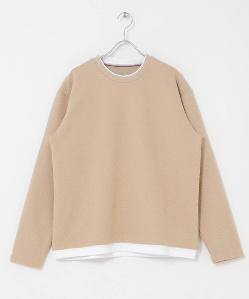 ITEMS URBANRESEARCH(アイテムズ アーバンリサーチ)の「フェイクレイヤードジオメジャカードTOPS(Tシャツ/カットソー・メンズ・グレー/ベージュ/ブラック・MEDIUM/LARGE)」の15枚目の写真