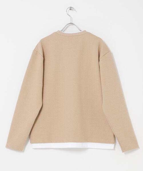 ITEMS URBANRESEARCH(アイテムズ アーバンリサーチ)の「フェイクレイヤードジオメジャカードTOPS(Tシャツ/カットソー・メンズ・グレー/ベージュ/ブラック・MEDIUM/LARGE)」の18枚目の写真