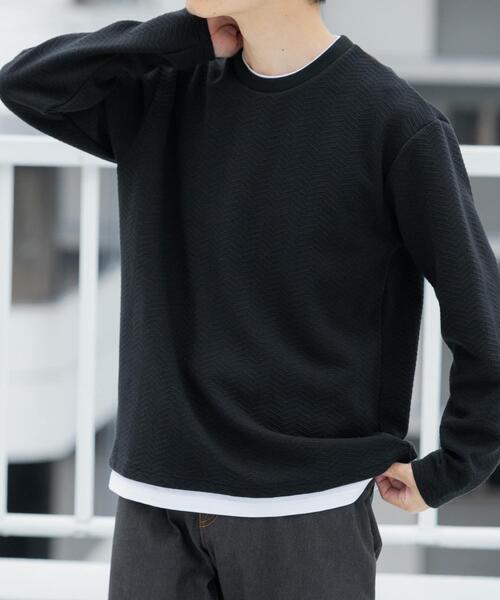 ITEMS URBANRESEARCH(アイテムズ アーバンリサーチ)の「フェイクレイヤードジオメジャカードTOPS(Tシャツ/カットソー・メンズ・グレー/ベージュ/ブラック・MEDIUM/LARGE)」の21枚目の写真