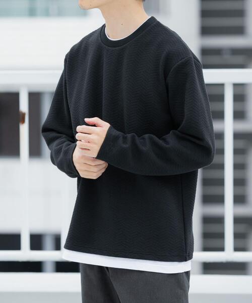 ITEMS URBANRESEARCH(アイテムズ アーバンリサーチ)の「フェイクレイヤードジオメジャカードTOPS(Tシャツ/カットソー・メンズ・グレー/ベージュ/ブラック・MEDIUM/LARGE)」の22枚目の写真